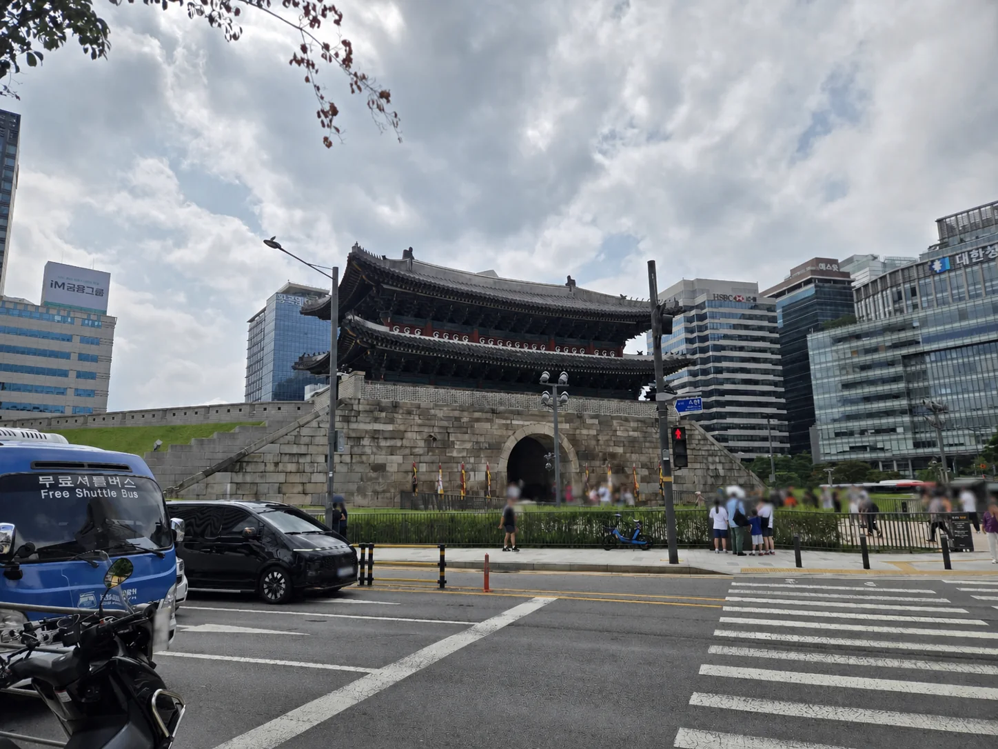 Sungnyemun Gate viewed from the Alpha Namdaemun area in central Seoul