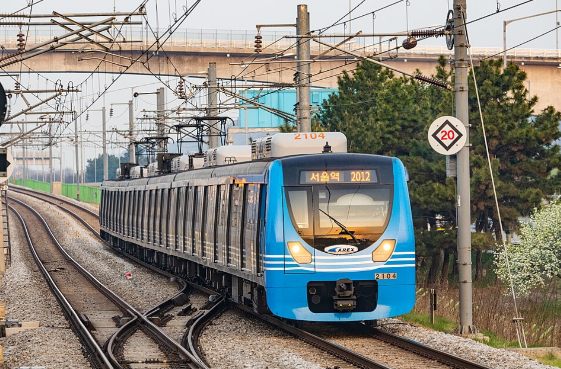 AREX airport railroad train from Incheon Airport to Seoul Station