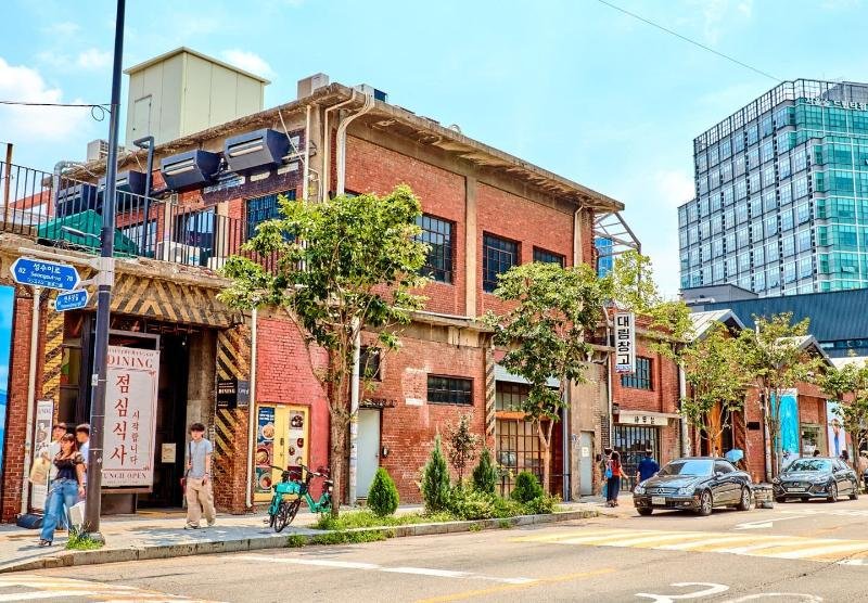 Converted industrial street in Seongsu, one of the best cafe areas in Seoul