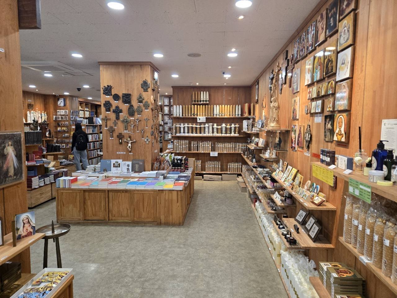 Interior of the 1898+ souvenir shop at Myeongdong Cathedral