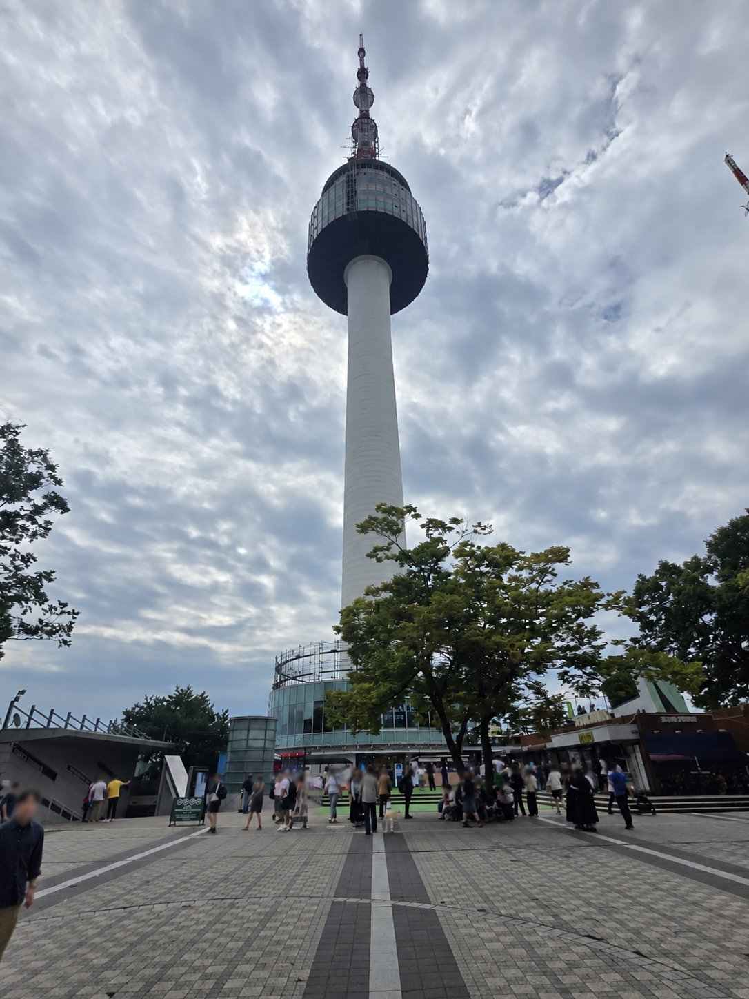 N Seoul Tower rising above the outdoor plaza on Namsan